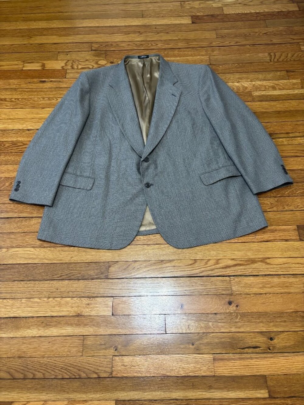 Alexander Lloyd Mens Blazer Jacket Size 52L Gray Plaid Wool 2 BTN Sport Coat